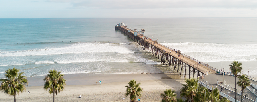beautiful view of oceanside pier from hotel