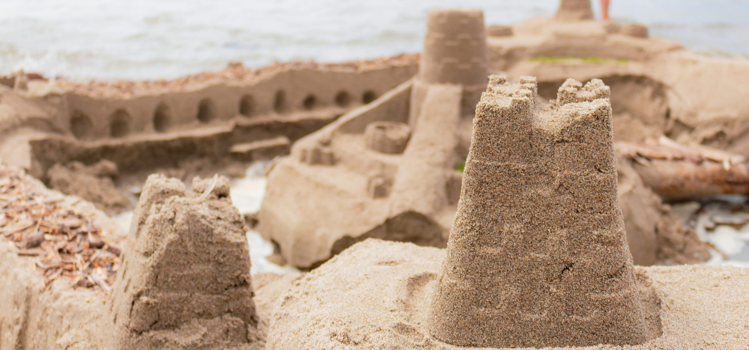Sandcastles on the beach