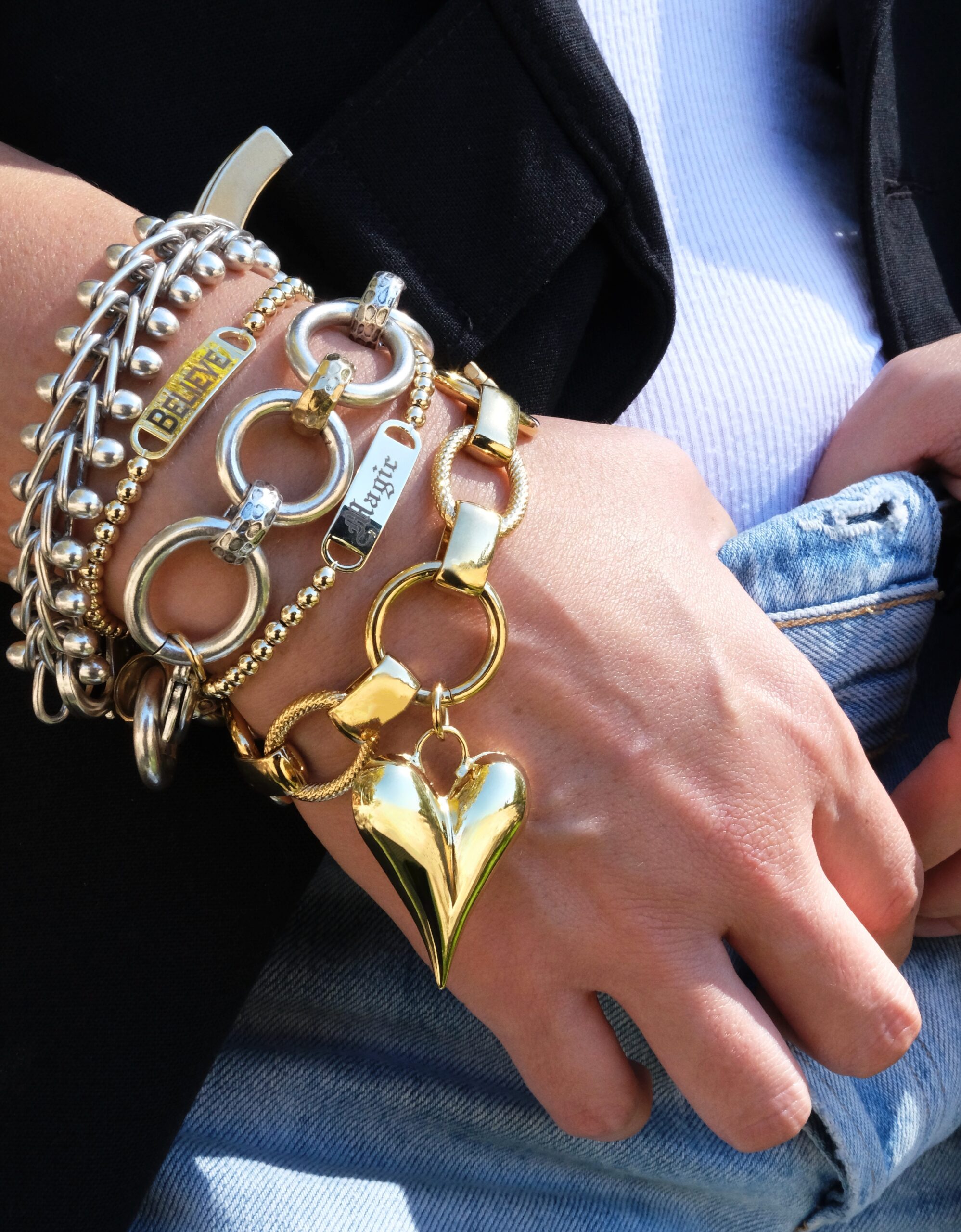 Bracelet stack on wrist