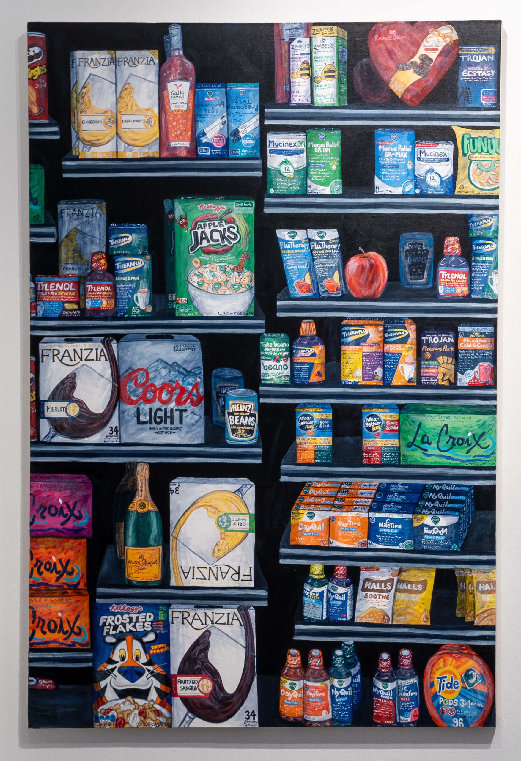 Painting of grocery store shelf