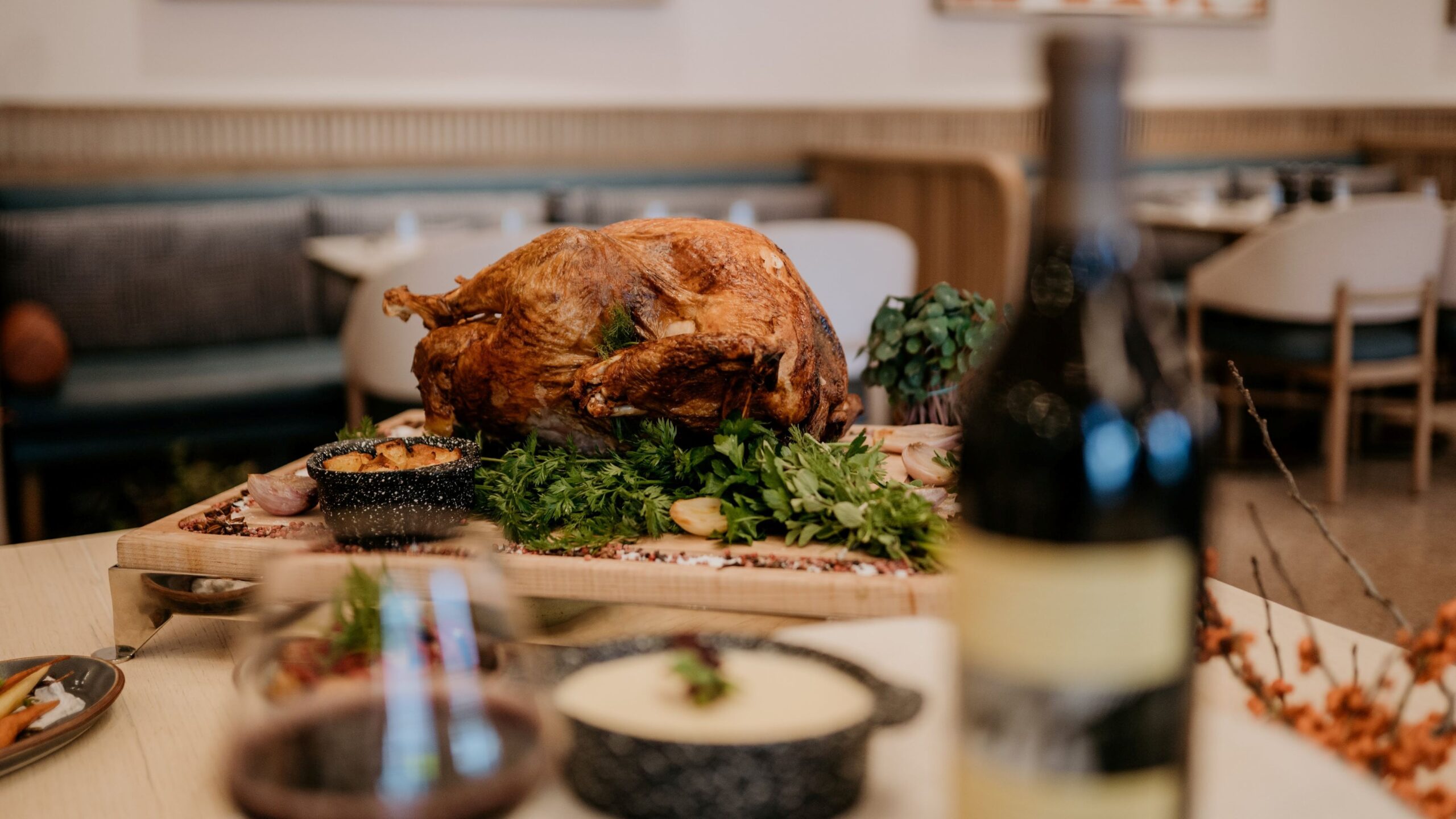 Photo of a Thanksgiving dinner display in Piper Restaurant